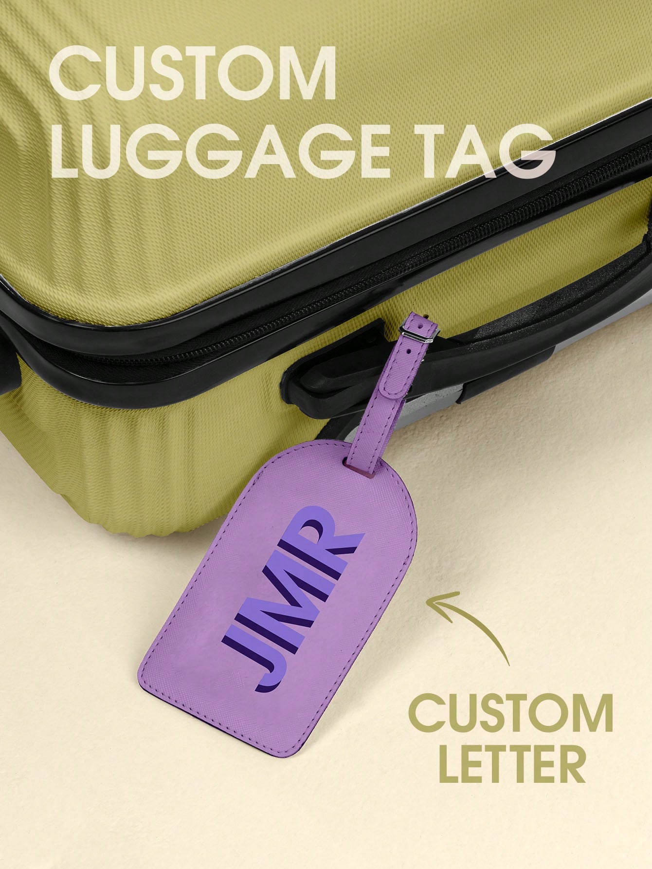 Travel Accessories Unique - Персонализированная багажная бирка с инициалами, кожаная