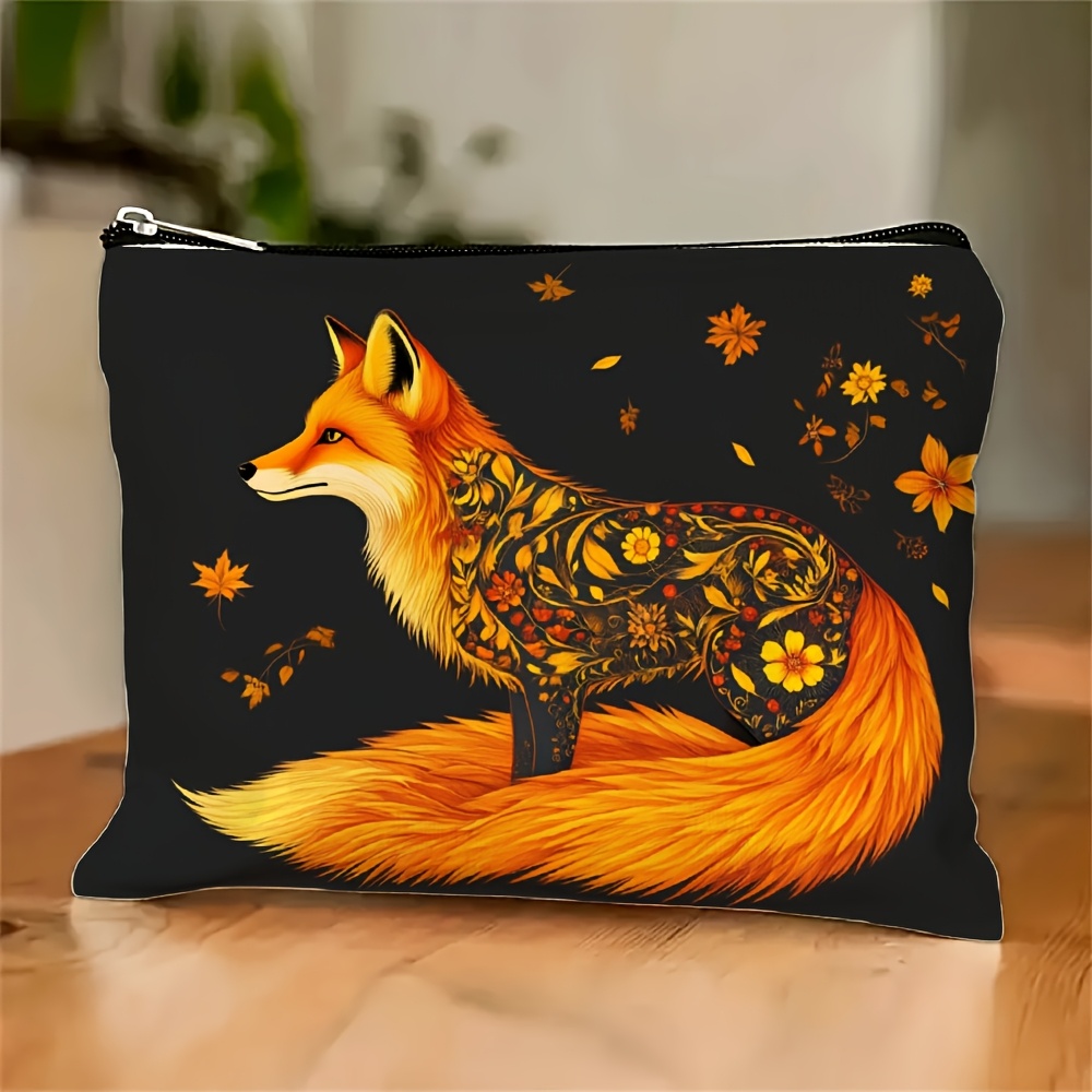 Travel Accessories Pouch - Косметичка с лисой и цветочным узором
