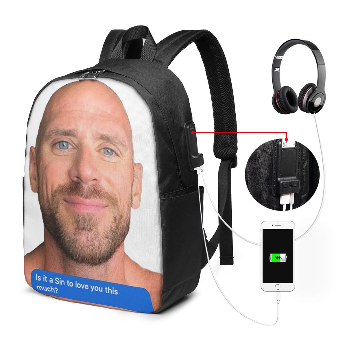 Рюкзак Johnny Sins Flirty Text – обзор и цена Travel Accessories For Men